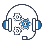 Headset with Gears Icon