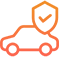 Orange icon with a car and check mark.