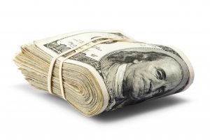 Large one-hundred dollar bills, title loan hundreds, cash with title loan